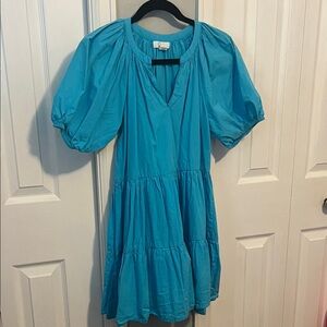 Jessica Simpson Turquoise Puff Sleeve Dress